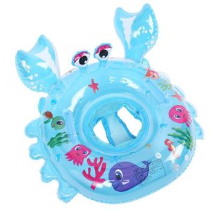 BOUÉE - BRASSARD Bleu - Bouée gonflable en forme de crabe pour bébé de 0 à 4 ans, anneau de natation avec siège souple, jouets