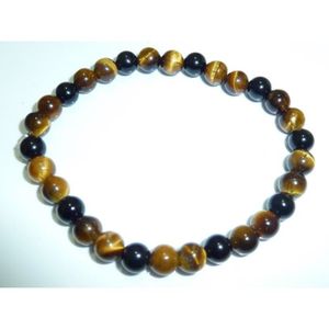 BRACELET PROTECTION EXTREME OEIL DE TIGRE-LABRADORITE-TOURMALINE NOIRE 6MM