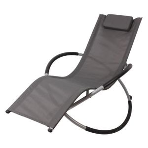 CHAISE LONGUE Chaise longue de jardin - Bc-elec - HMBL-04-GREY - Pliable - Résistant aux intempéries - Gris
