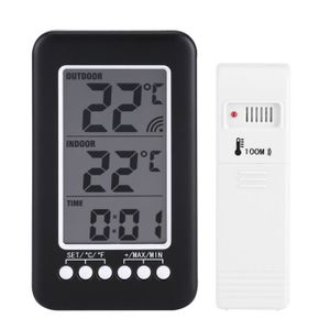 Ulable LCD Digital Thermomètre sans fil pour intérieur ou extérieur， mini  capteur de température ambiante, petit précise testeur de météo dans la  maison chambre et bureau, blanc : : Commerce, Industrie et