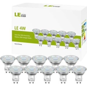 AMPOULE - LED Lepro Ampoules LED GU10 Lumière du Jour 5000K, 4W Équivaut à 50W Ampoule Halogène, 350lm, 120° Larges Faisceaux, Lot de 10