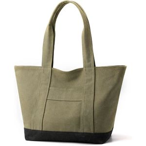 SAC SHOPPING Sac Fourre-Tout En Toile Pour Femme A4 De Grande Capacité Avec Fermeture Éclair Pour Le Shopping, Les Voyages, Le Travail[u9587]