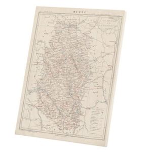 OBJET DÉCORATION MURALE Tableau Décoratif  55 Meuse Département Carte Ancienne France Région (30 cm x 41 cm)