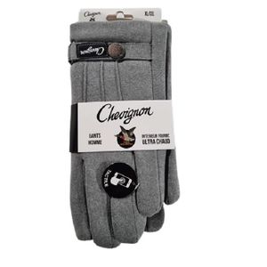 Gants tactiles bi matière chevrons gris Rodier| SOGEMA