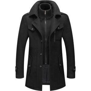 Manteau Long Homme Noir Hiver Matelassée Coupe Vent Parka Coton Outdoor  Longues Warm Outerwear Blouson Thick Zippée Chaud Amovible Manteaux Veste  New : : Mode