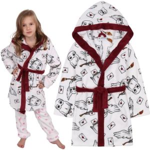 Harry Potter Robe De Chambre Homme Ou Femme En Polaire Douce, Peignoir  Gryffondor En Pilou Avec Capuche De Magicien Taille Adulte Unisexe S, M, L  Et