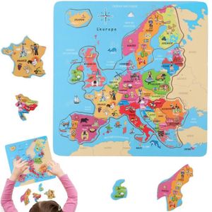 PUZZLE Puzzle en Bois Europe - 18 Pièces - Puzzle Educati