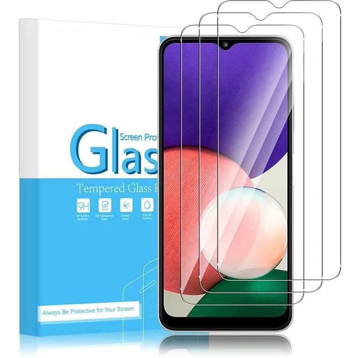 Mobigear Premium - Samsung Galaxy A22 4G Verre trempé Protection d'écran -  Compatible Coque - Noir 8-366442 