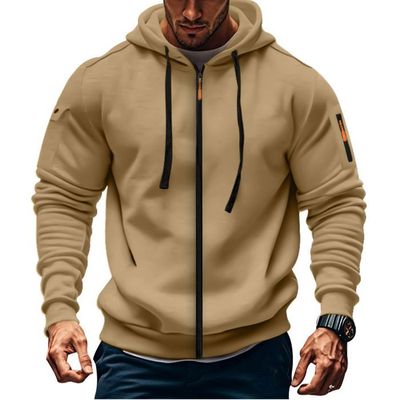 Sweat à Capuche Homme Avec Zippée Doublure en Polaire Sweat-shirt Chaud Manches Longues Pour Automne Hiver - Taille EU - Blanc Blanc - Prêt-à-Porter