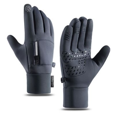 Gants Homme Imitation Daim Doublés Et Tactiles - Coupe-vent, Pour Vélo, équitation Et Sports