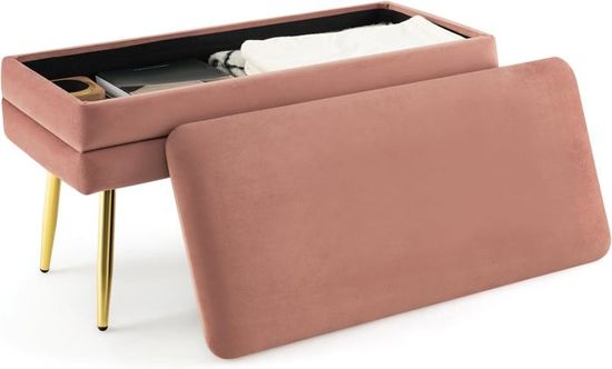 Tabouret De Rangement Cube 40x40x40cm RELAX4LIFE - Simili Cuir, épaisse Mousse - 150kg Capacité