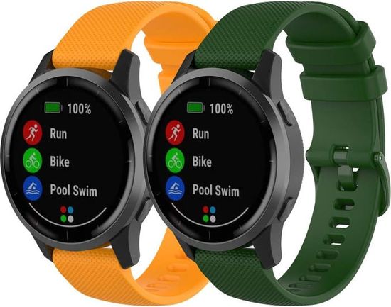 2 Housses En Silicone Pour Garmin Vivoactive 3 - Protection Anti-Rayures, Design Noir, Sans Tracker - 11
