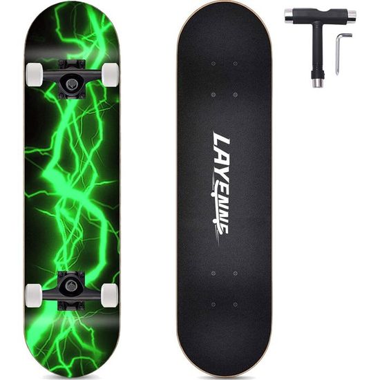 LAYENNE Skateboard,Skateboard Complet Professionnel de 31 x 8 Pouces ...