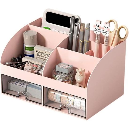 Organisateur De Bureau ZPONEED 4 Compartiments + 4 Tiroirs - Multifonction, Rangement Stylos