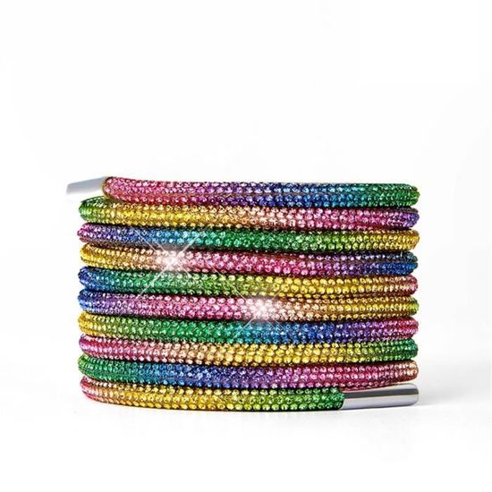 Montre-bracelet Geneva En Silicone Arc-en-ciel - Strass, Pour Femme Ou Ado