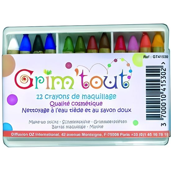 Crayons de maquillage GRIM TOUT - 12 couleurs assorties