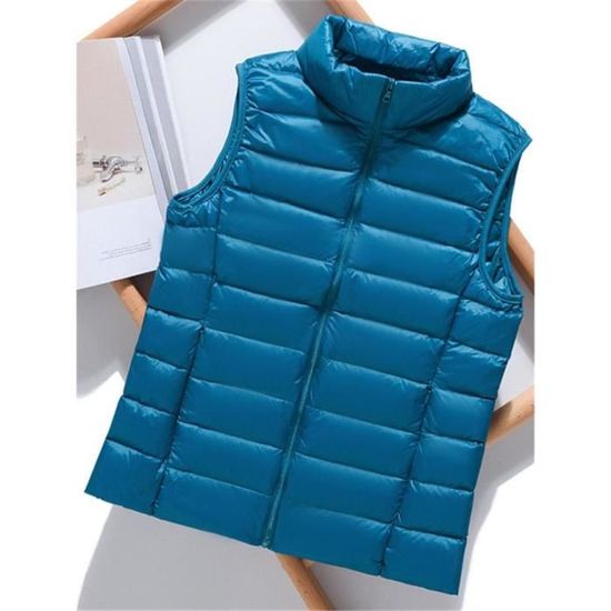 Doudoune Femme Col Montant Fermeture éclair Hiver épissage Coupe