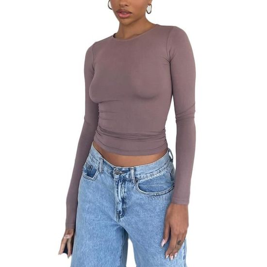 Pull Femme Dos Nu Moulant TOOCOOL JL-23721 - Manches Longues, Couleur Fluo - Neuf Avec étiquettes