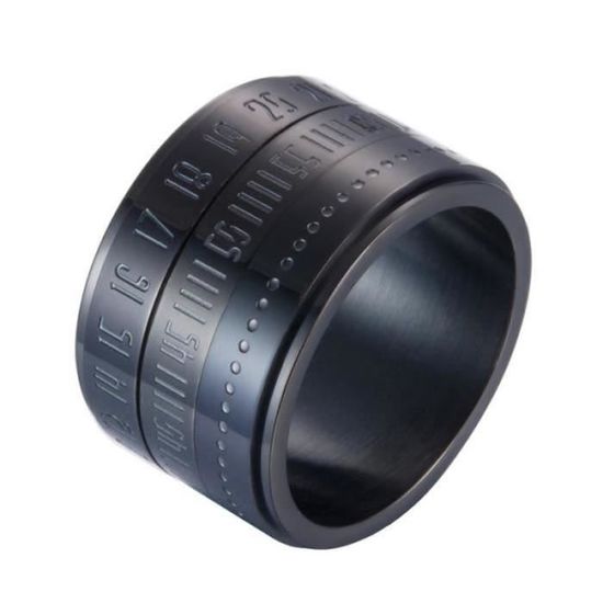 Nombre arabe bague de rotation personnalité titane en acier créative ...