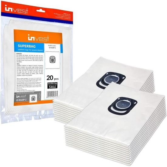 10 Sacchetti Per Aspirapolvere Compatibili Con Rowenta ZR200520 ZR200720, Silence Force, X-Trem Power, RO6300