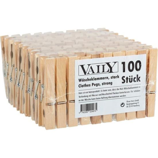 Wisefood Lot De 100 Pinces à Linge En Bois De Bouleau Naturel 7 Cm - Solides Et Écologiques