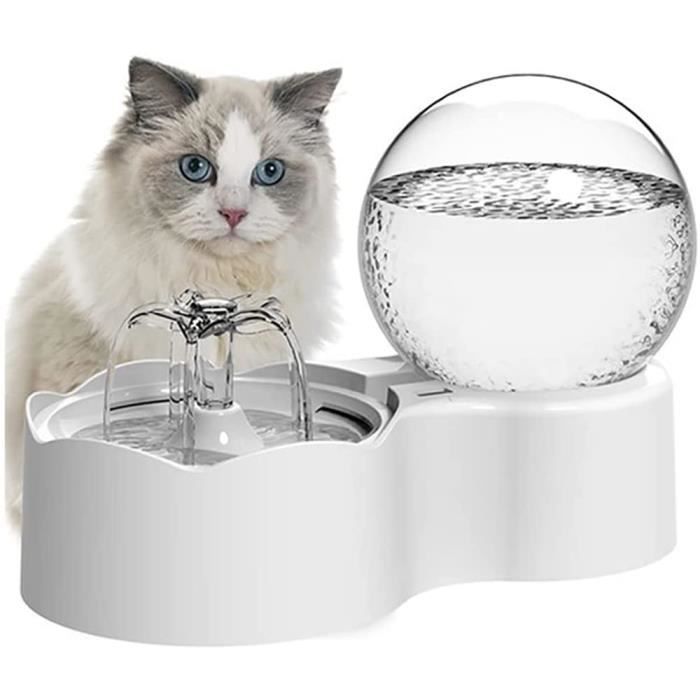 Fontaine à Eau pour Chat Chien,2L Fontaine Eau Silencieuse pour Animaux de Compagnie,Distributeur Eau Automatique avec LED Fenêtre N
