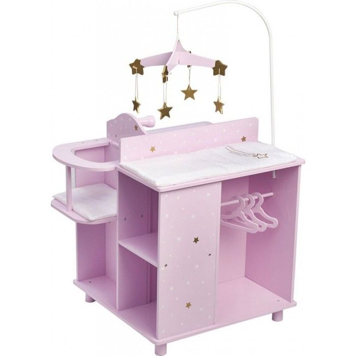 Table à langer avec chaise haute baignoire penderie de rangement pour poupon Olivias Little World TD-0203AP