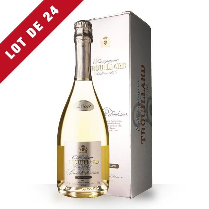 24X Trouillard Cuvée du Fondateur 2008 Brut 75cl - Etui - Champagne