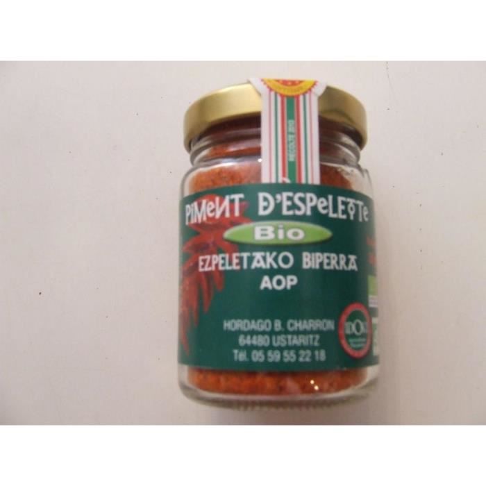 Piment d'Espelette biologique pot de 50 gr