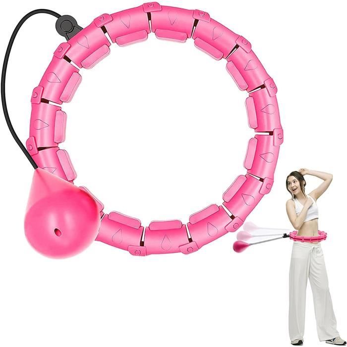 Smart Hula Hoops pour adultes 24 nœuds Taille amovible Poids réglable Balle rotative automatique avec massage à 360 degrés