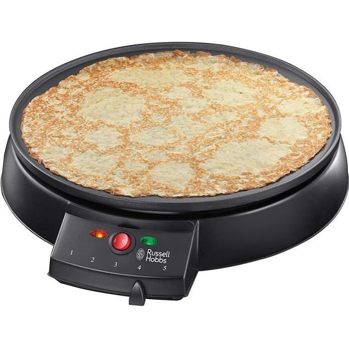 Russell Hobbs Crêpière Familiale Diamètre 30cm pour Crêpe Party, Thermostat Réglable - 20920-56 Fiesta