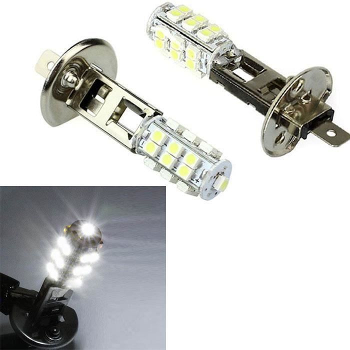 2 x H1 HID 12V Xenon Blanc 25 LED SMD voiture véhicule Fog Head Light Lampes B0200D3
