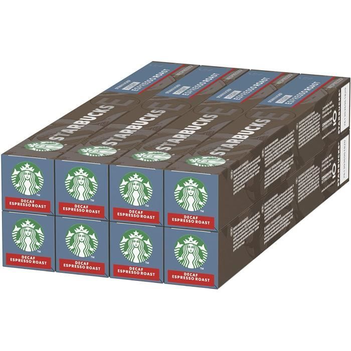 Decaf Espresso Roast By Nespresso Dark Roast Coffee Capsules, 80 Capsules (8 x 10)