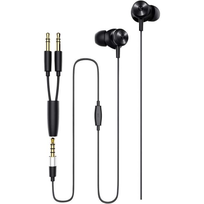 Écouteurs Intra-Auriculaires,Bluedio Li Oreillettes Filaires avec Microphone, Adaptateur pour PC, Conception Magnétique,Isolement du