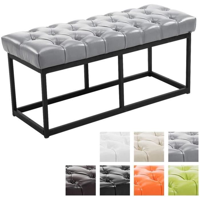 banc design amun en acier inoxydable, revêtement en simili-cuir, hauteur en. 45 cm, différente longueur : 100, 120, 150 x 40