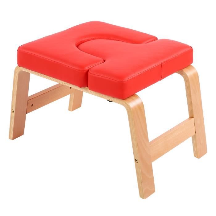 Chaise de yoga Chaise d'Inversion de Yoga Tabouret de Poirier de Musculation à Maison de Gym de Femmes Hommes(Rouge ) HB009 -JIL