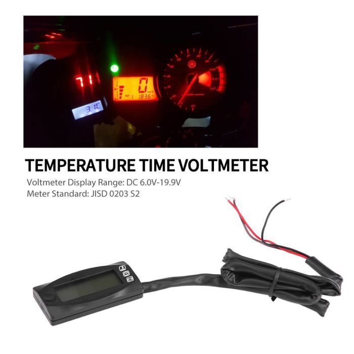 mini affichage LED moto température de l'air horloge voltmètre Pour Auto moto