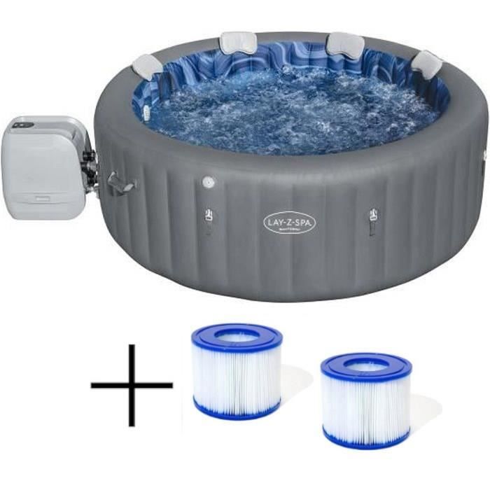 Spa gonflable BESTWAY - Lay-Z-Spa Santorini - 5 à 7 places -Rond + Lot de 2 cartouches type VI