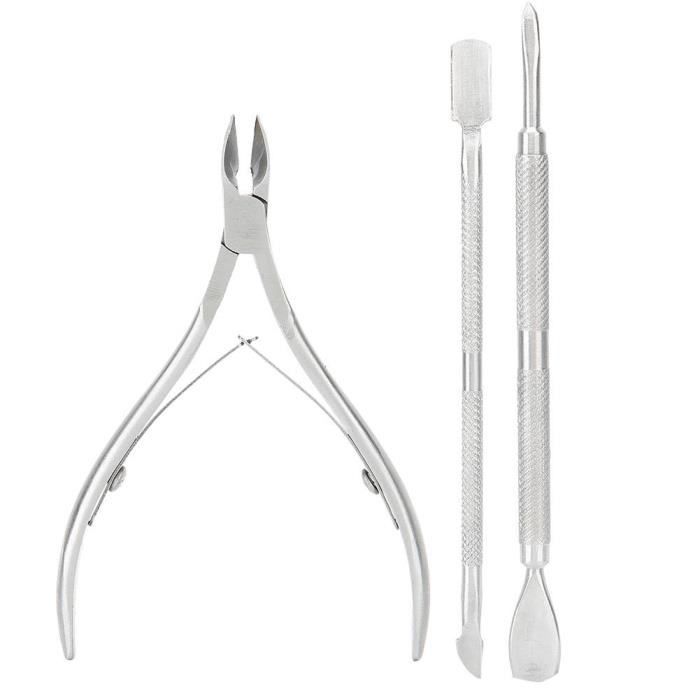 Cikonielf outil de manucure 3pcs pinces à cuticules en acier inoxydable enlèvement de la peau morte ensemble d'outils de manucure