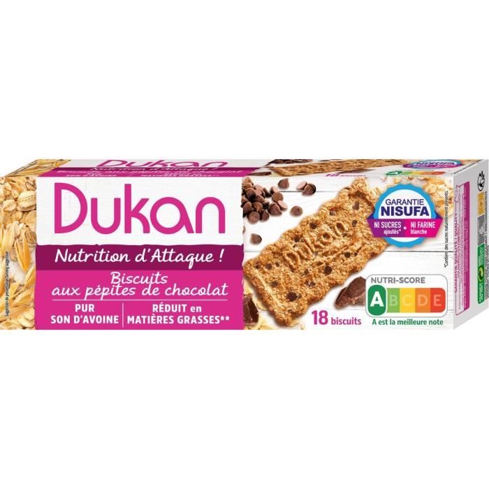 DUKAN Biscuits de son d'avoine aux pépites de chocolat - 225 g
