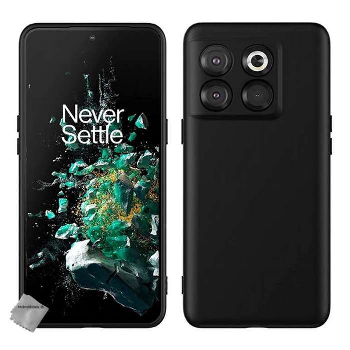Coque pour OnePlus 10T 5G - housse etui de protection silicone gel fine + film ecran - NOIR