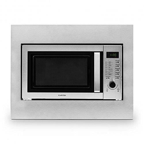 Klarstein 10028202 Intégré - Micro-ondes (Intégré, Micro-ondes grill, 23 L, 800 W, boutons, Rotatif, Acier inoxydable)