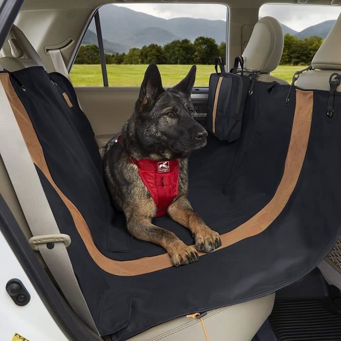 Housse de siège de style hamac pour chien Kurgo, résistante à l'eau, noire