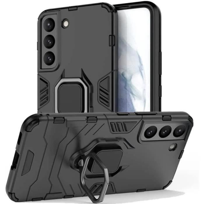 Coque Galaxy S22 Coque Gel Antichocs - Noir Support rotatif Anneau