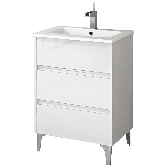 Meuble de salle de bain TENERIFE 60cm blanc brillant