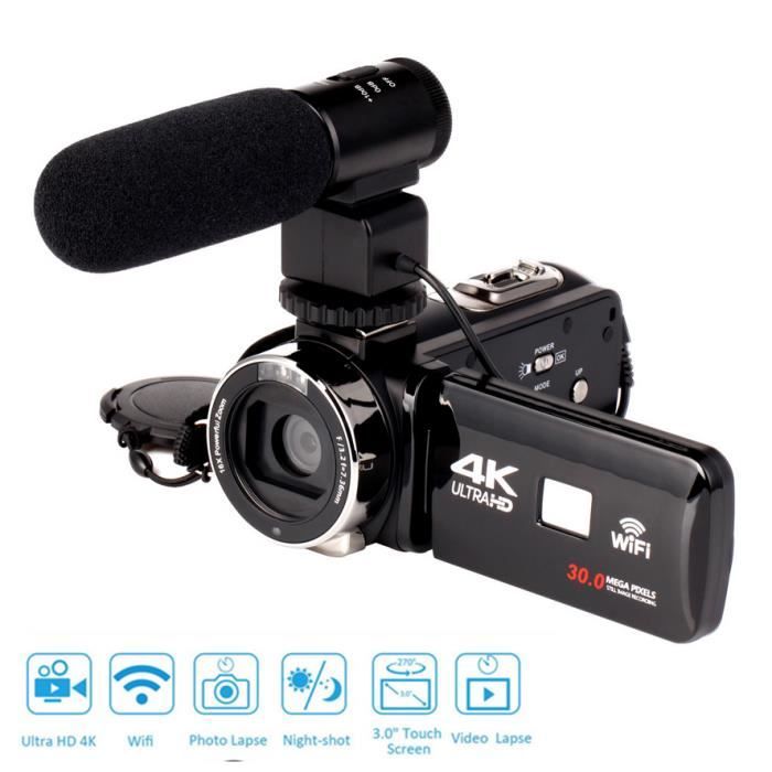 1080P CMOS 4K WiFi Ultra HD 12 millions de pixels capteur numérique caméra vidéo caméscope DV caméscope DV lentille Microphone
