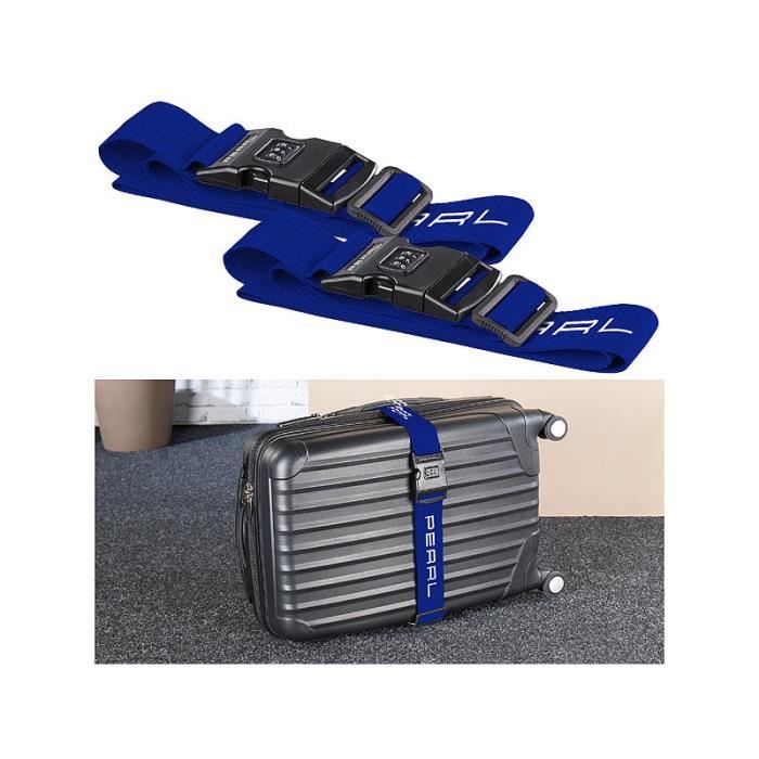 2 sangles à bagages en tissu avec Cadenas 180 x 5 cm