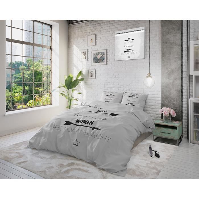 Housse de couette 140X200/220 avec 1 taie d'oreiller 100% Cotton