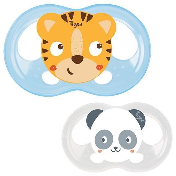 TIGEX 2 Sucettes Soft Touch Silicone Taille 18m+ Ourson Chat
