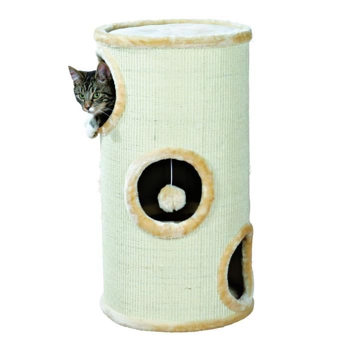 TRIXIE Samuel Cat Tower Hauteur 70 cm beige avec sisal à griffer pour chat